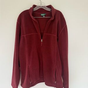 L.L. Bean Men's Red Fleece Zip Up Men’s Size XL Tall